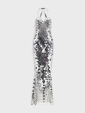 Halterneck Chainmail Maxi Dress wedding dresses promo