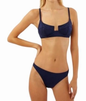 Harley Bikini Top In Blu Scuro Matte Swim Womens - ruched swimwear outlet