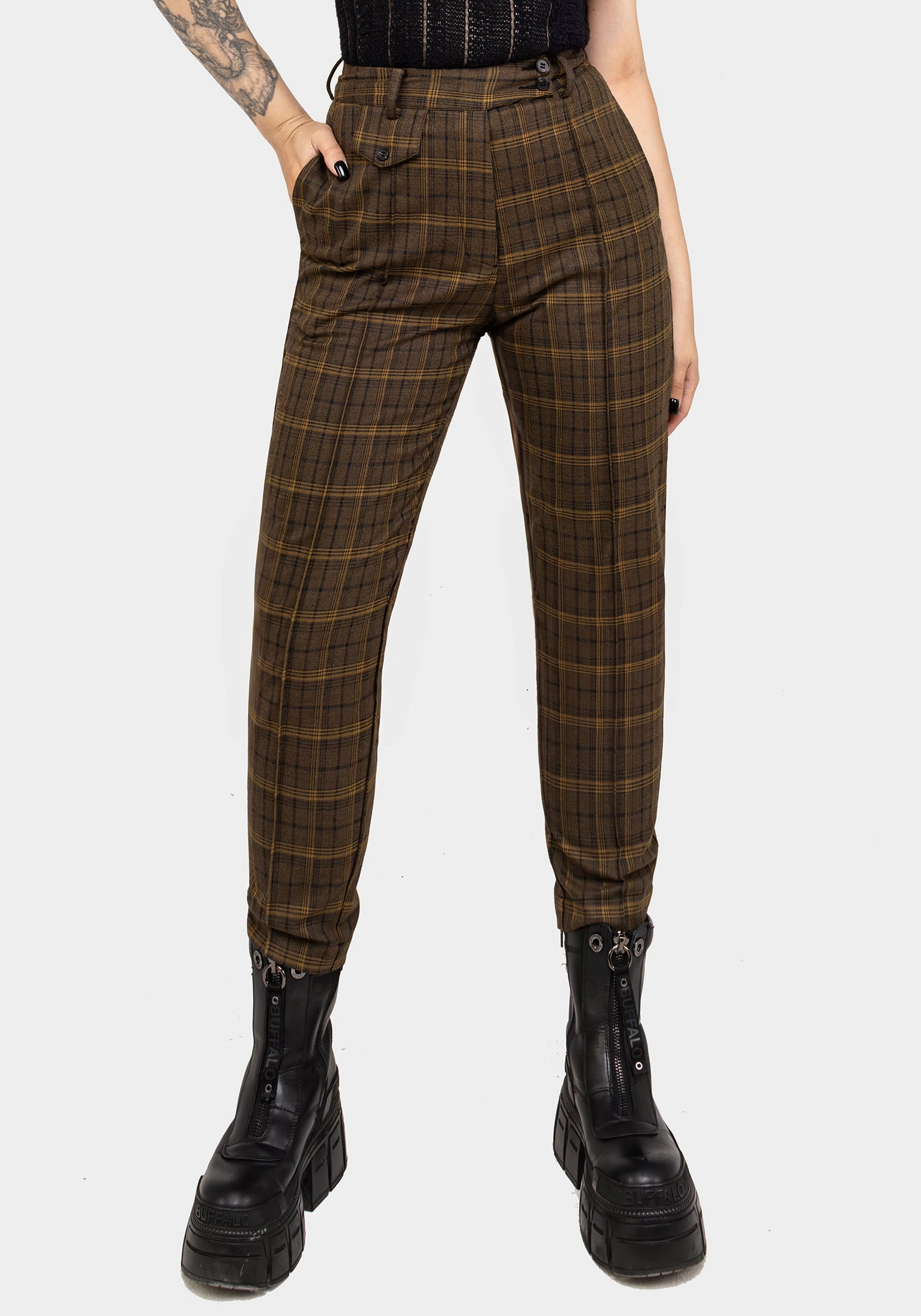 Heath Check Tapered Trousers Bottoms Womens - women's jeans sale