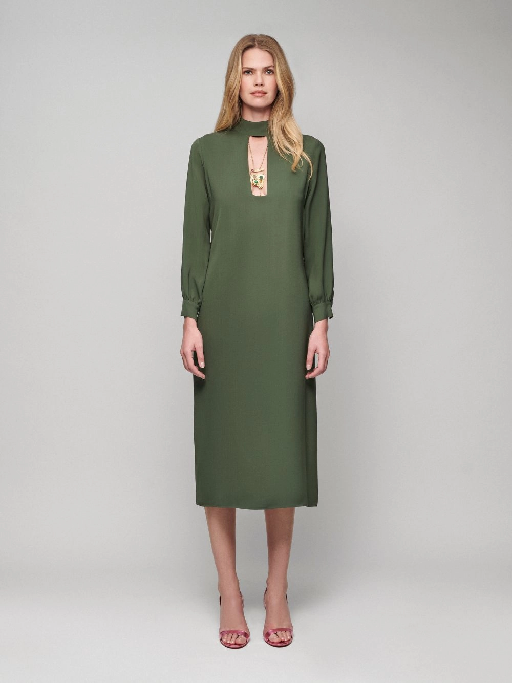 Hermes Silk Dress with Necklace