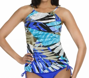 High Neck Tankini Top In Joe Fragment Fronds Swim Womens - underwire swimsuits