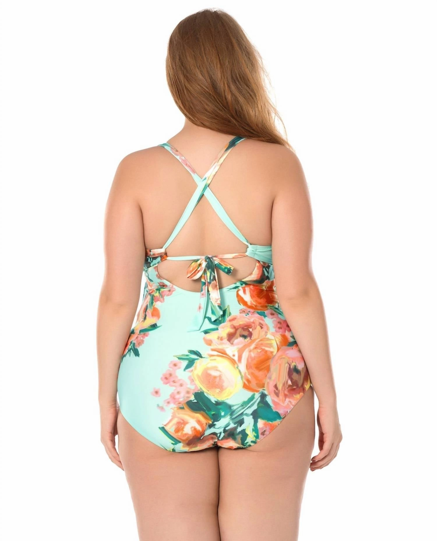 High Tea Plunge One Piece Swimsuit - Plus In Bec High Tea
