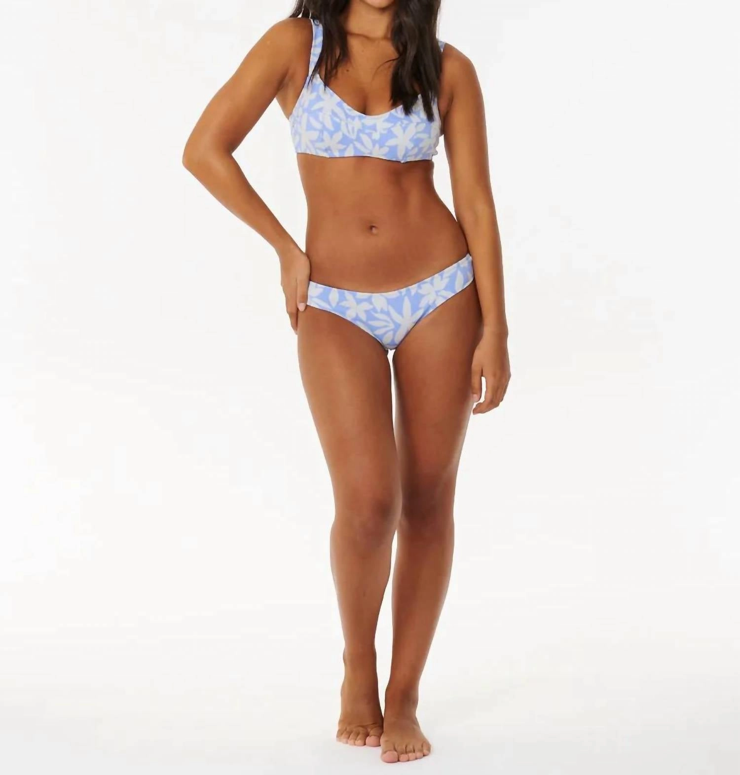 Holiday Tropics Cheeky Bottom In Mid Blue