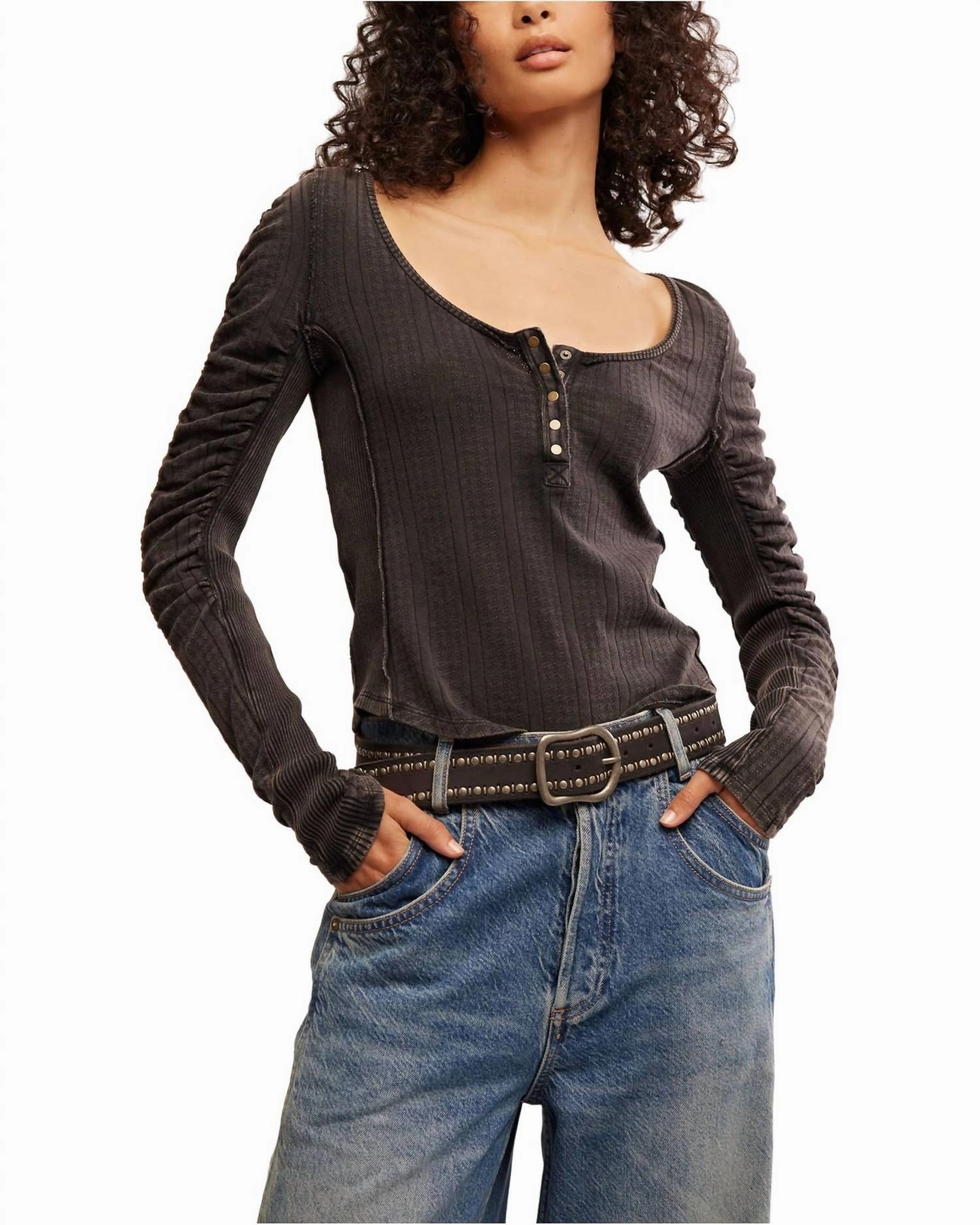 Hope Henley T-Shirt In Black