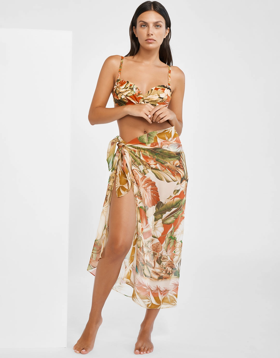 Hypnotic Silk Pareo - Sepia Leaves Maryan Mehlhorn - Maryan Mehlhorn dresses