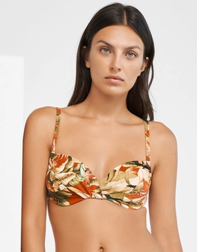Hypnotic Underwired Bikini Top - Sepia Leaves Maryan Mehlhorn - Maryan Mehlhorn dresses