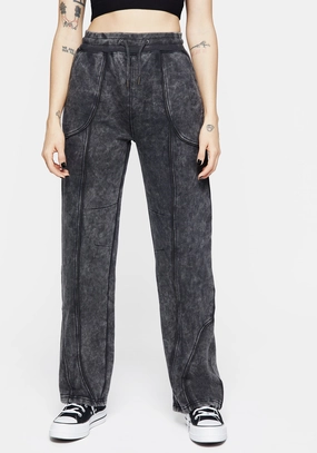 Ianthe Acid Wash Straight Leg Joggers Bottoms Womens - women's jeans sale
