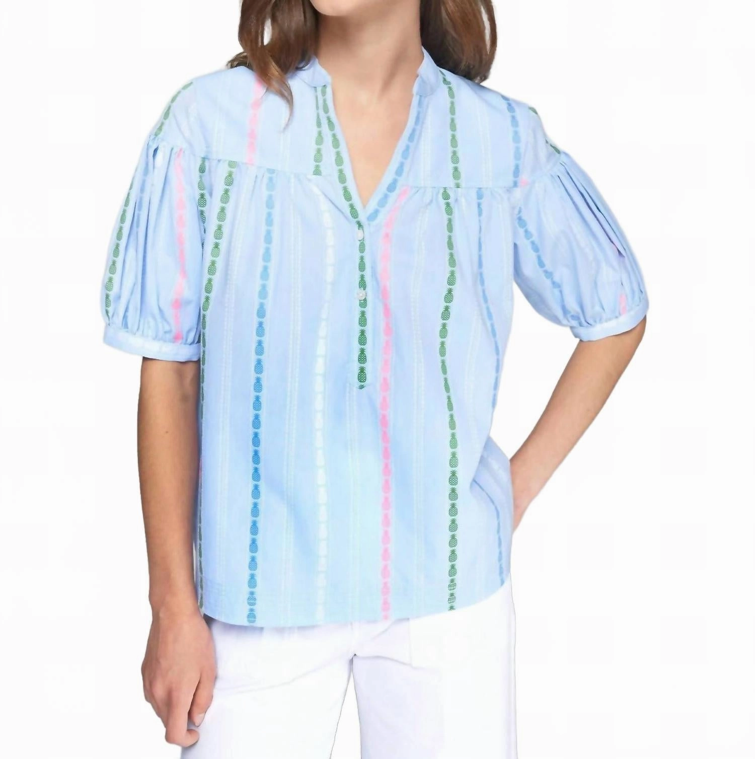 Iliana Top In Azul Pinas Fluor