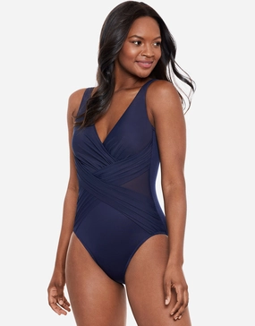 Illusionist Crossover Swimsuit - Midnight Miraclesuit - Miraclesuit swimwear clearance