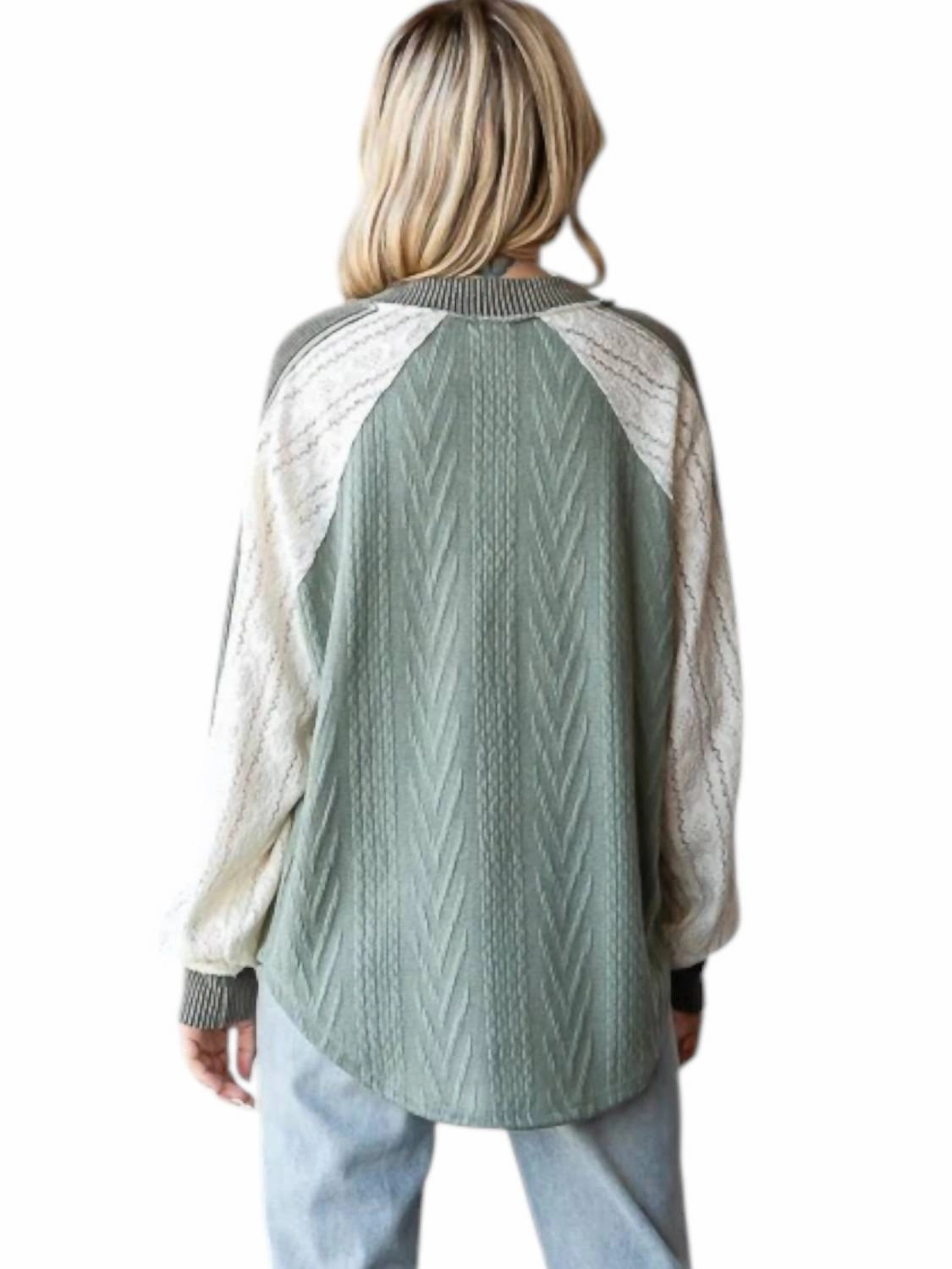 In The Details Knit Top In Olive