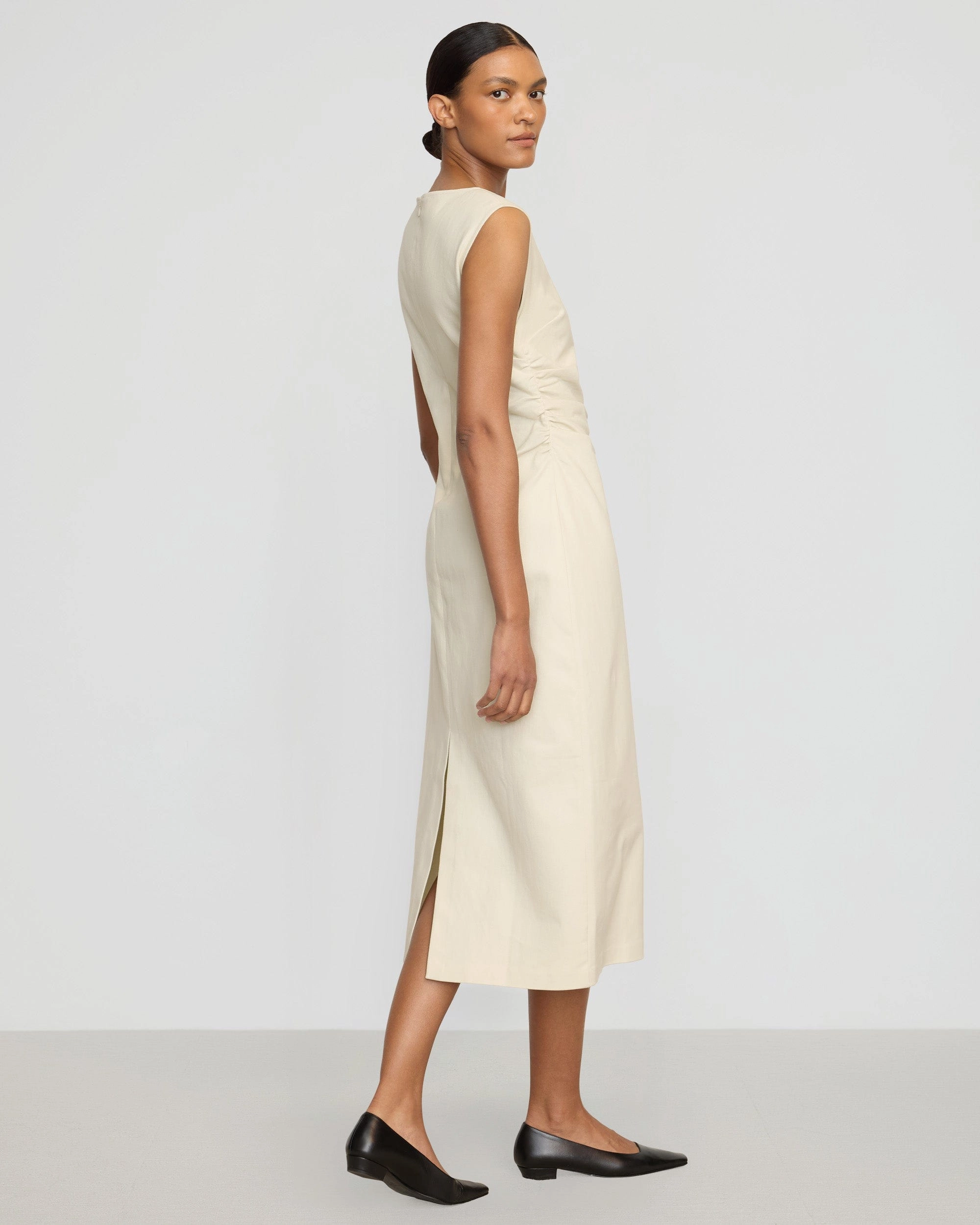 Inari Cotton Twill Boat-Neck Dress