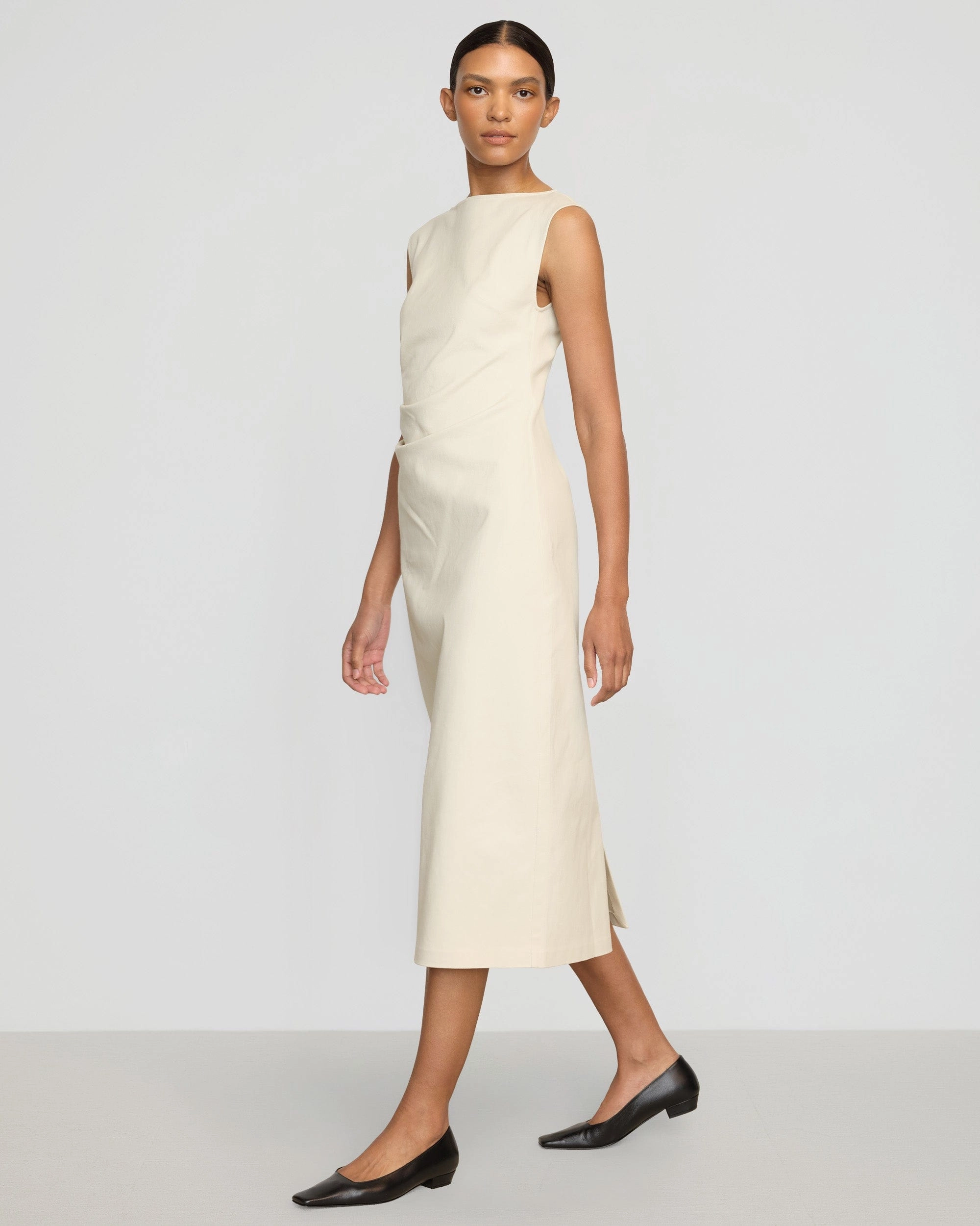 Inari Cotton Twill Boat-Neck Dress