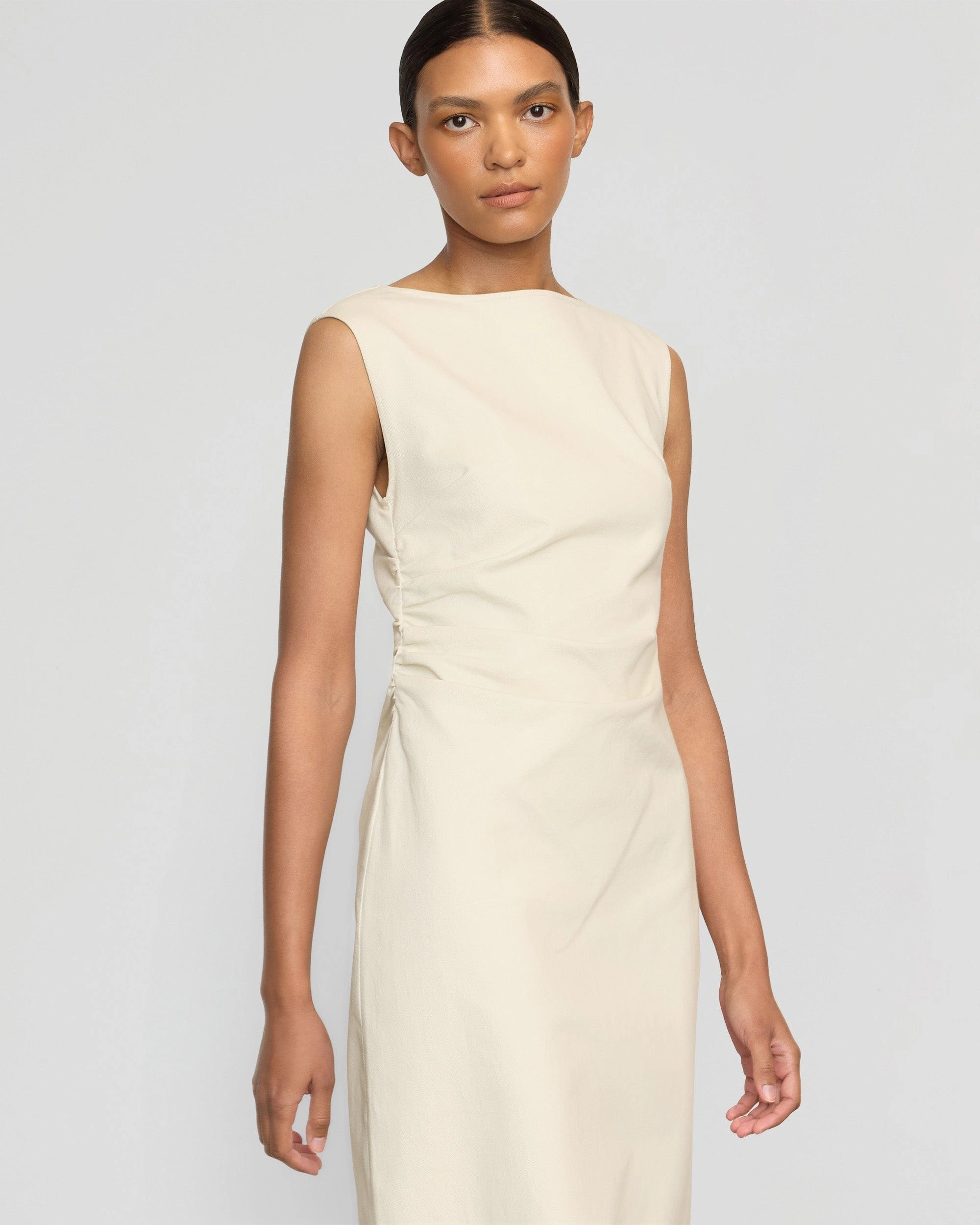 Inari Cotton Twill Boat-Neck Dress