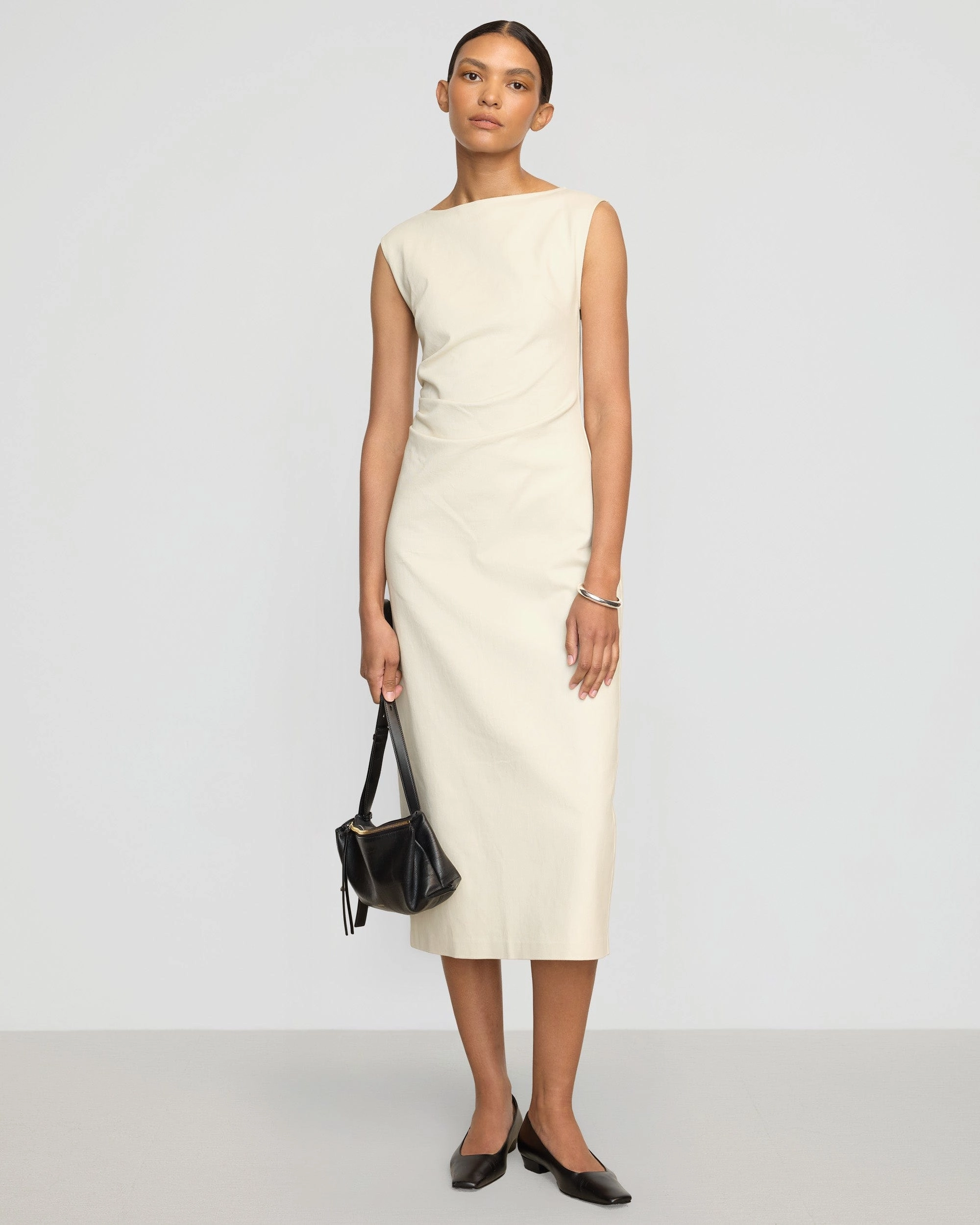 Inari Cotton Twill Boat-Neck Dress