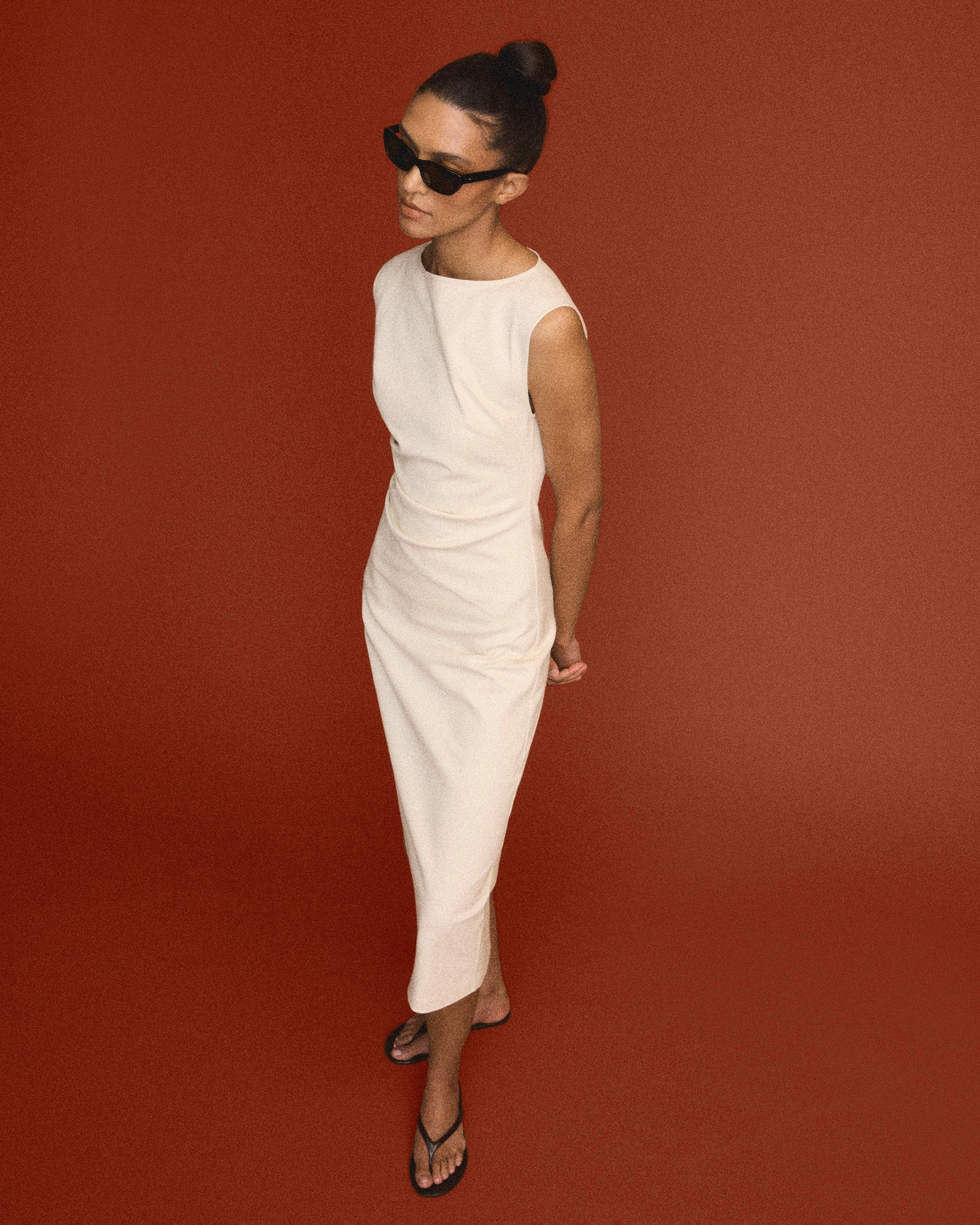 Inari Cotton Twill Boat-Neck Dress