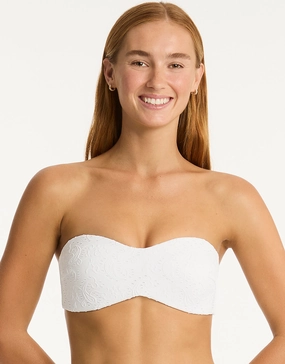 Interlace Bandeau Bikini Top - White Swim Womens - one-pieces cheap
