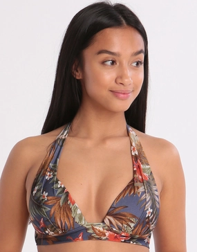 Iquitos Maho Halter Bikini Top - Blue Banana Moon - Banana Moon swimwear discount