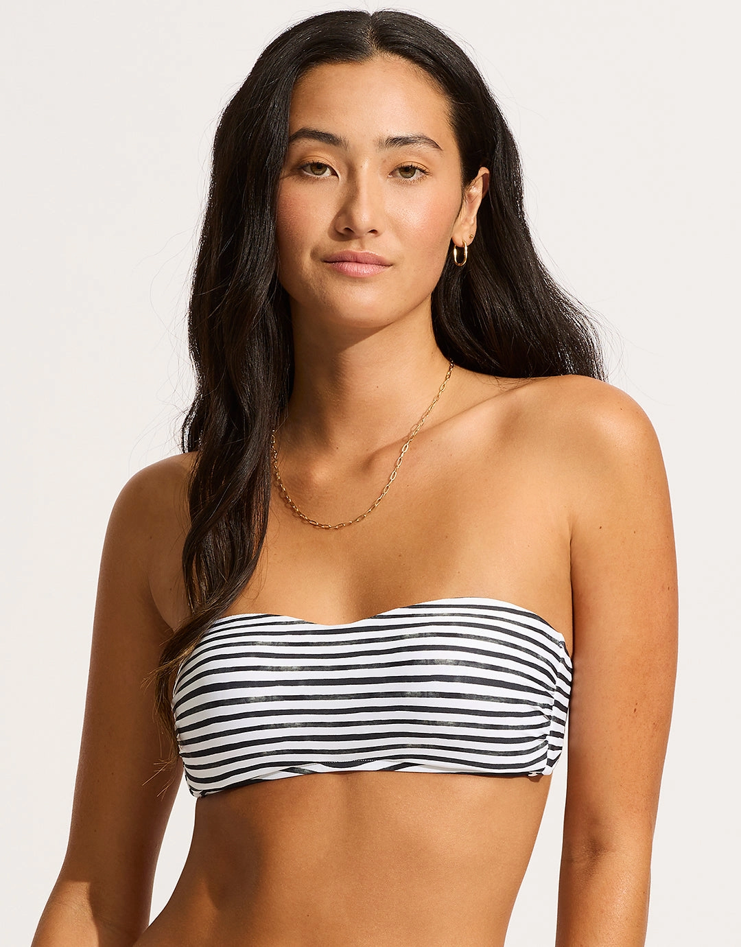 Isla Palm Bustier Bandeau Bikini Top - White Seafolly - Seafolly bikinis sale