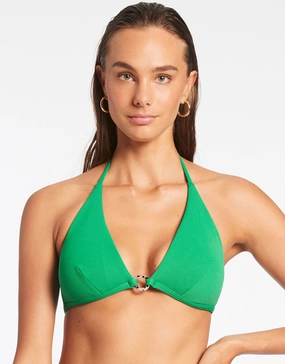 Isla Rib Halter Bikini Top - Green Jets - Jets swimwear best price