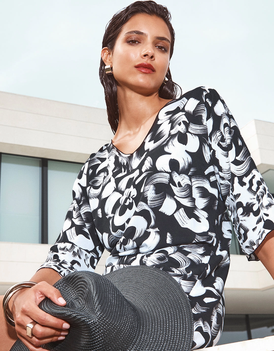 Island Beach Dress - Black and White Nuria Ferrer - Nuria Ferrer fashion sale