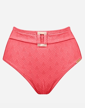 Island Nostalgia Belted High Waist Bikini Pant - Ocean Coral Swim Womens - beachwear discount