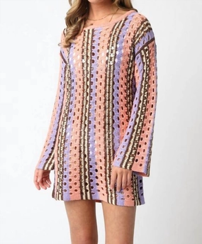 Island Time Crochet Cover Up In Coral, Purple, Brown Swim Womens - halter swimsuits