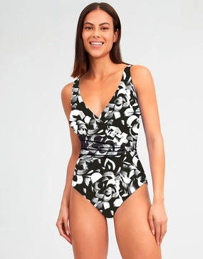 Island Wrap Front Swimsuit - Black and White Nuria Ferrer - Nuria Ferrer fashion sale