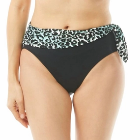 Isola Jaguar High Waist Bikini Bottom In Black Swim Womens - scoop neck swimsuits