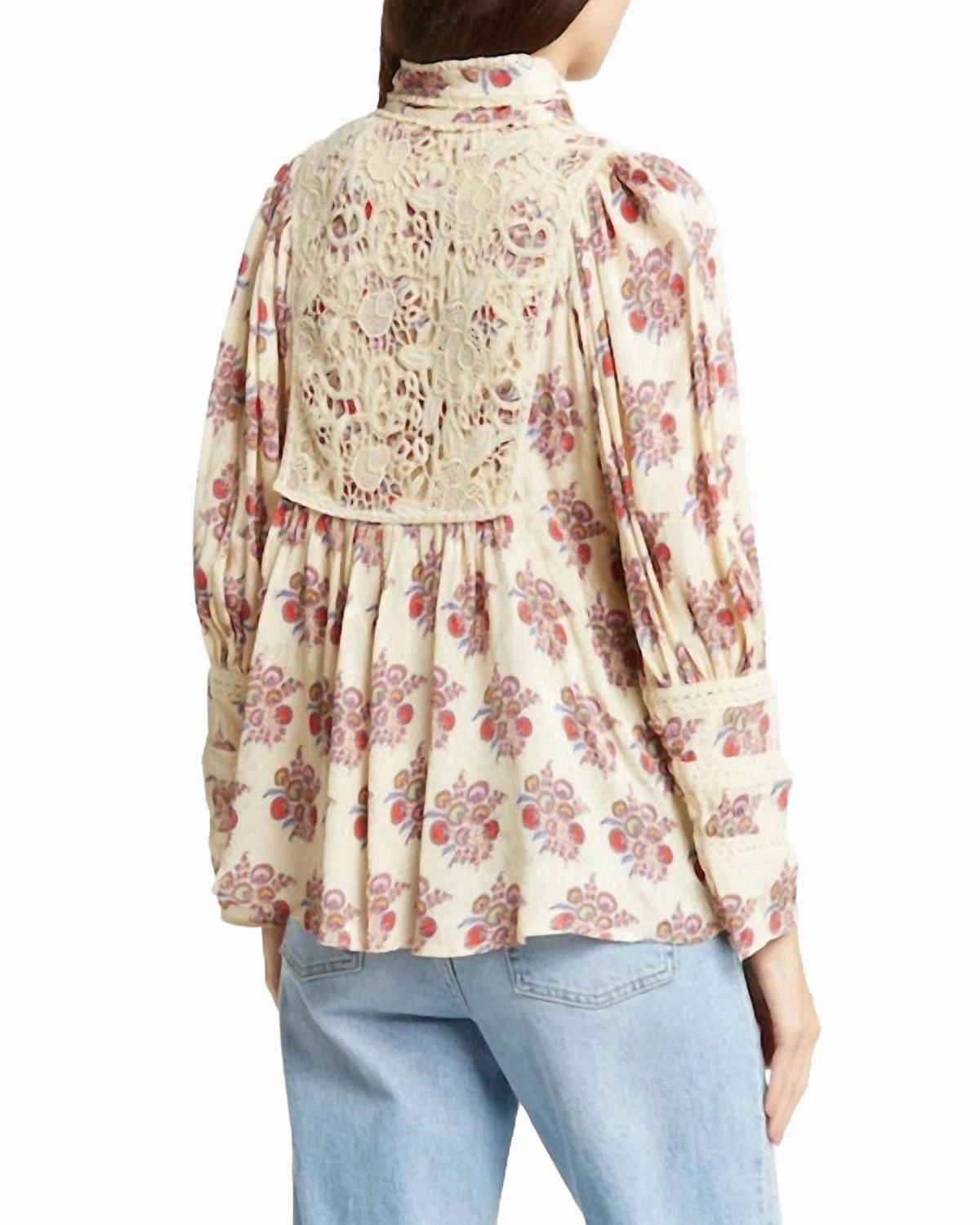 Jacquard Lace Blouse In Posy