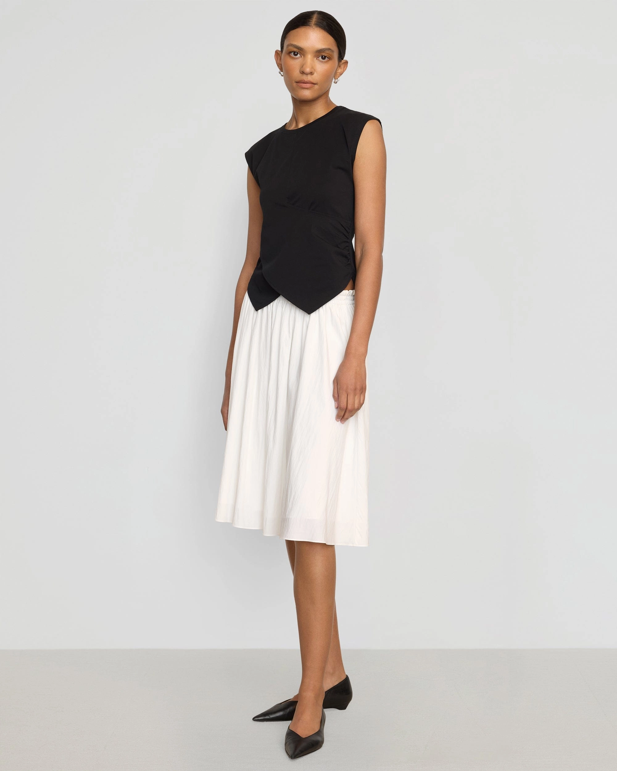 Janelle Front-Wrap Jersey Tee