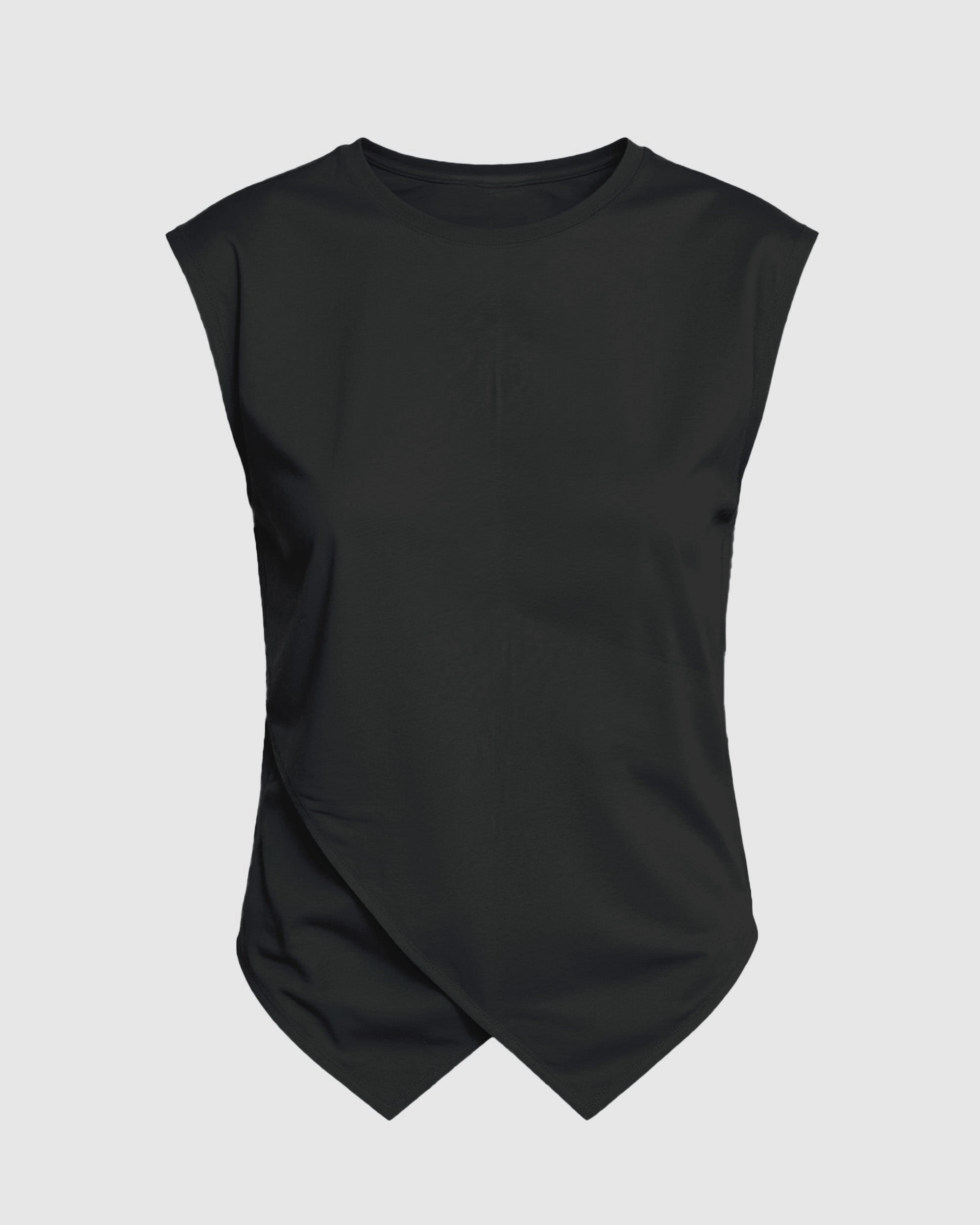 Janelle Front-Wrap Jersey Tee