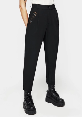 Japonica Floral Moon Embroidered Tapered Trousers Bottoms Womens - women's jeans sale