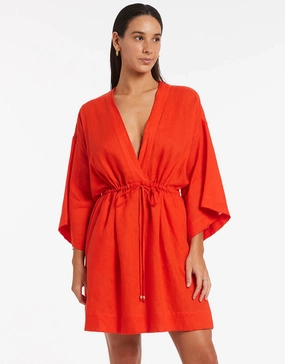 Jetset Gathered Front Kaftan - Fiamma Red Jets - Jets swimwear best price