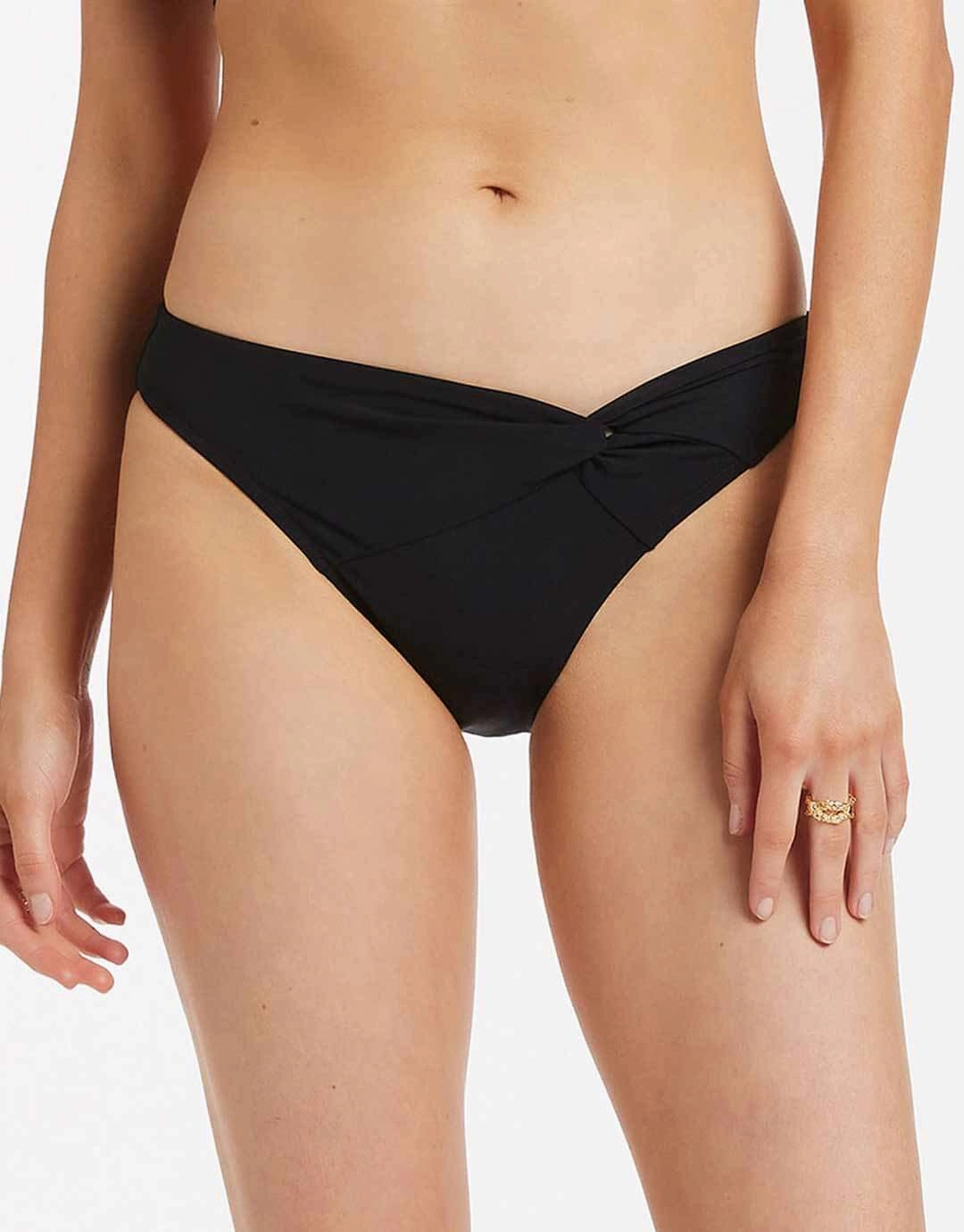 Jetset Twist Front Bikini Pant - Black Swim Womens - crochet bikinis sale
