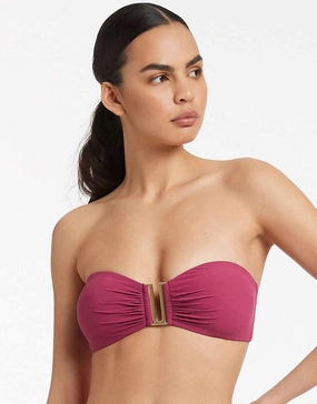 Jetset U Trim Bandeau Bikini Top - Orchid Swim Womens - one-pieces cheap
