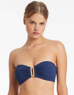 Jetset U Trim Bandeau Bikini Top - Pacific Blue Swim Womens - one-pieces cheap