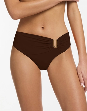 Jetset U Trim Mid Bikini Pant - Chocolate Swim Womens - beachwear discount