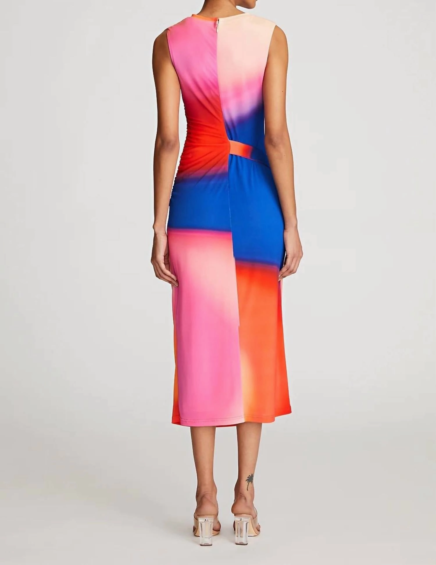 Jordi Dress In Sunset Abstract Color Block