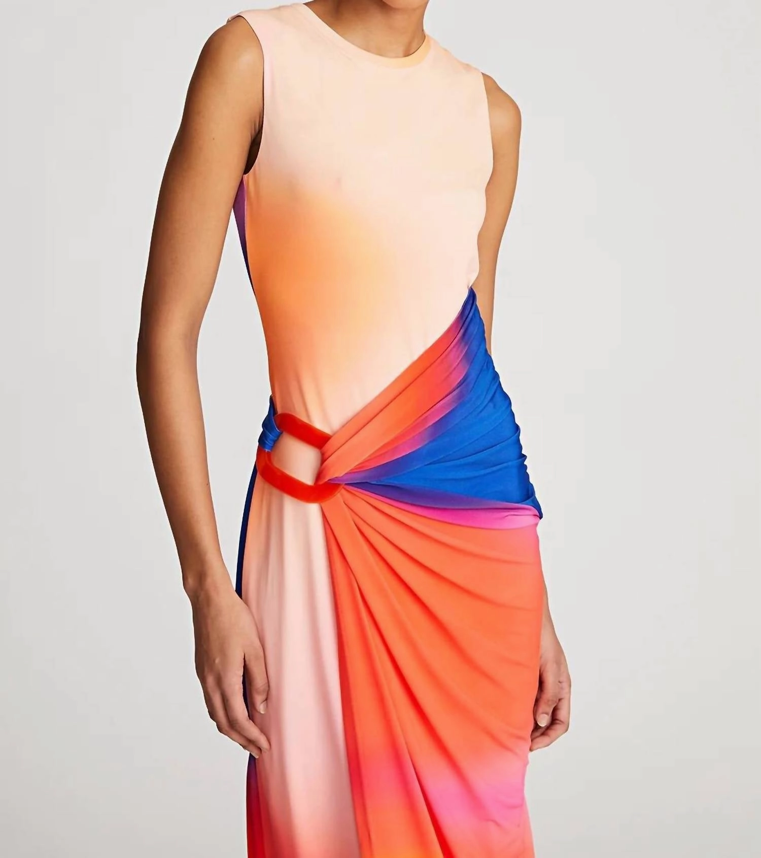 Jordi Dress In Sunset Abstract Color Block