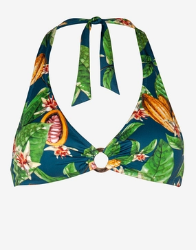 Jungle Mania Halter Bikini Top - Cocoa Tropics Watercult - Watercult swimsuits sale