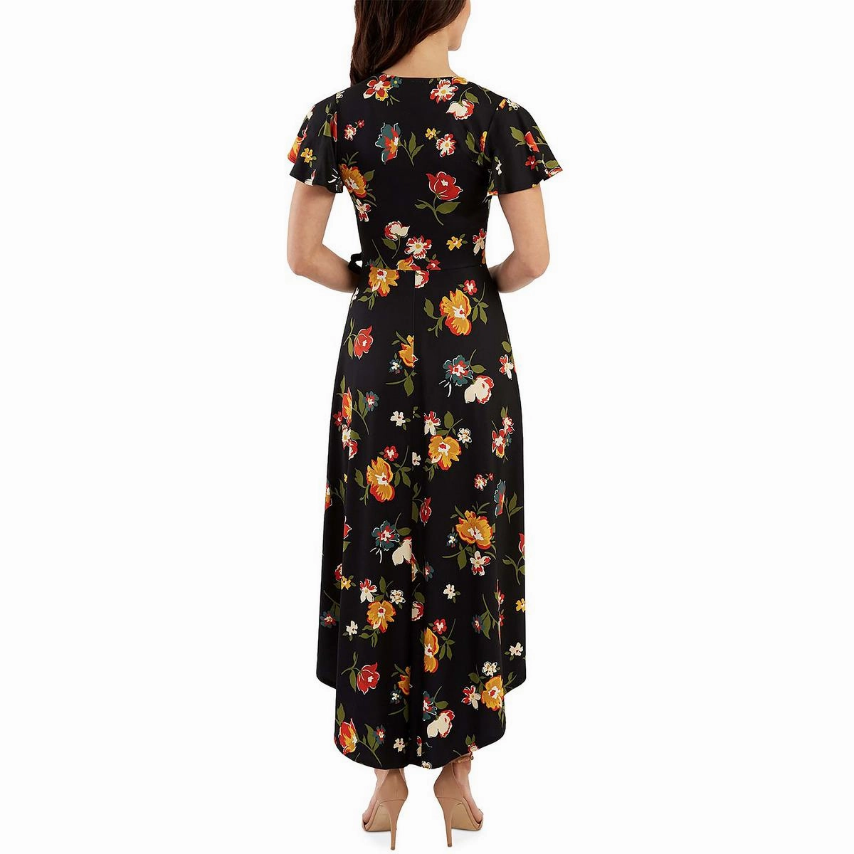Juniors Womens Floral Hi Low Maxi Dress