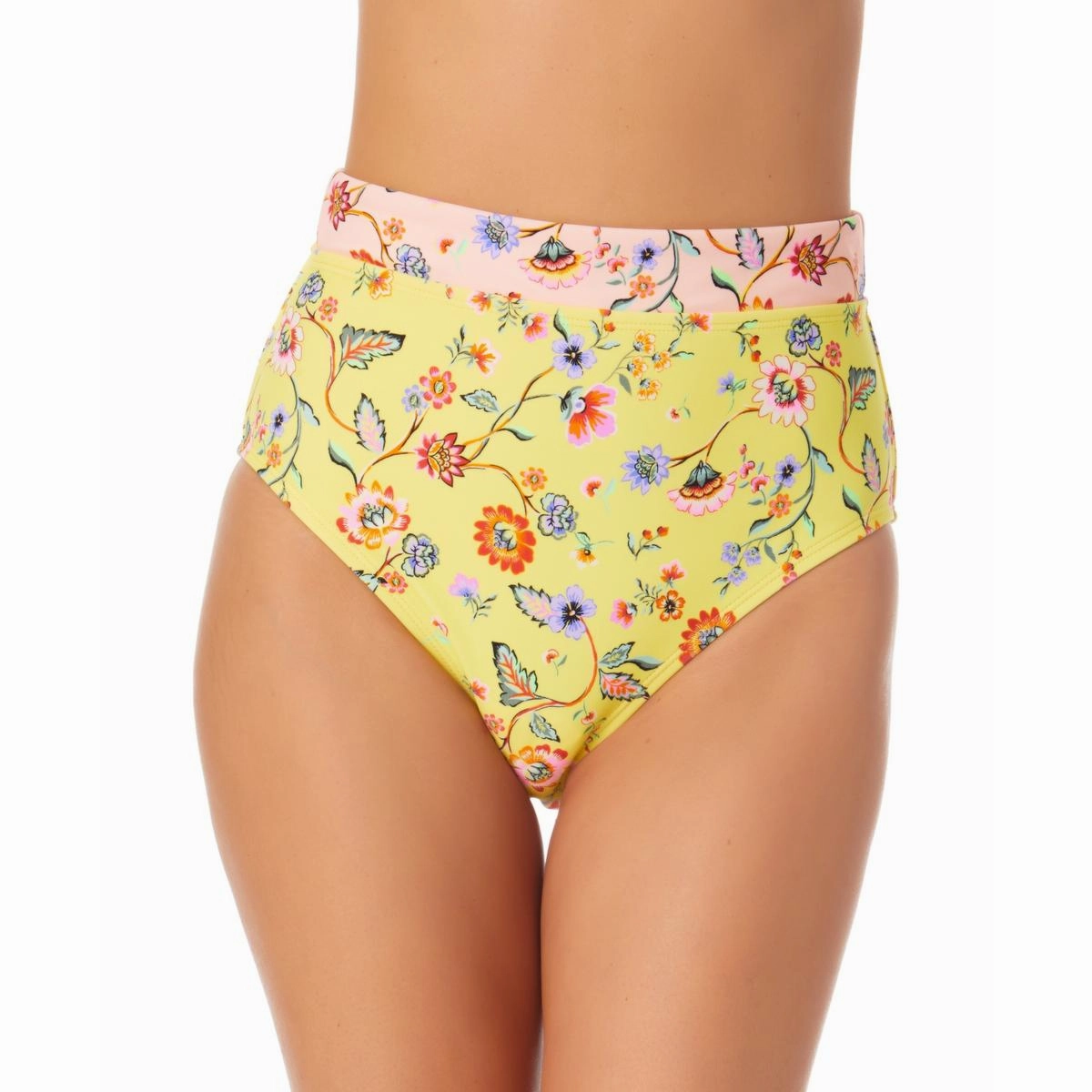 Juniors Womens Floral Print High-Rise Swim Bottom Separates