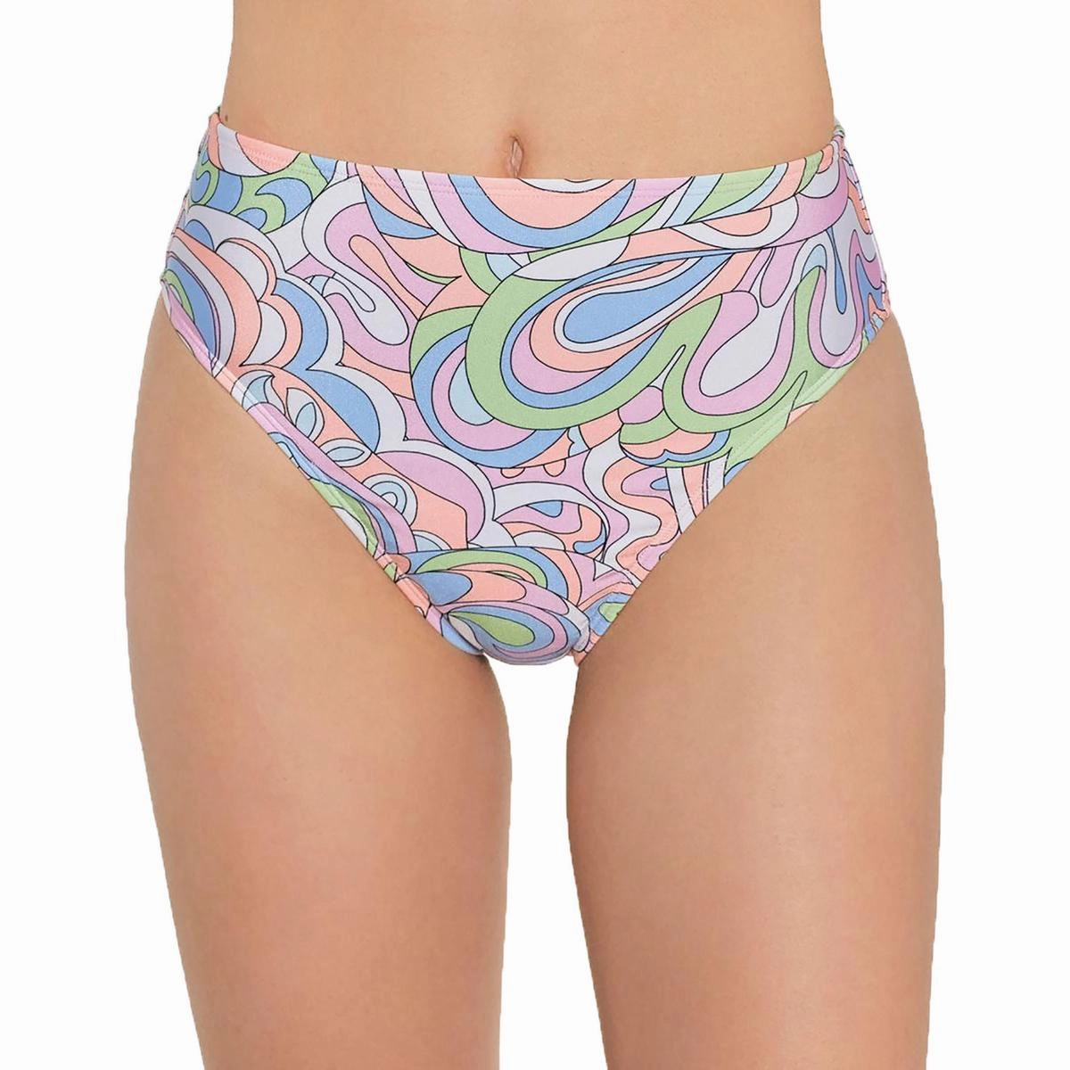 Juniors Womens Printed High Waist Swim Bottom Separates Swim Womens - cut-out swimsuits