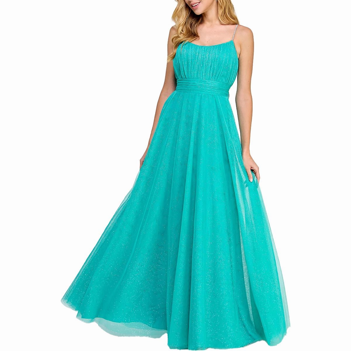 Juniors Womens Prom Belted Evening Dress
