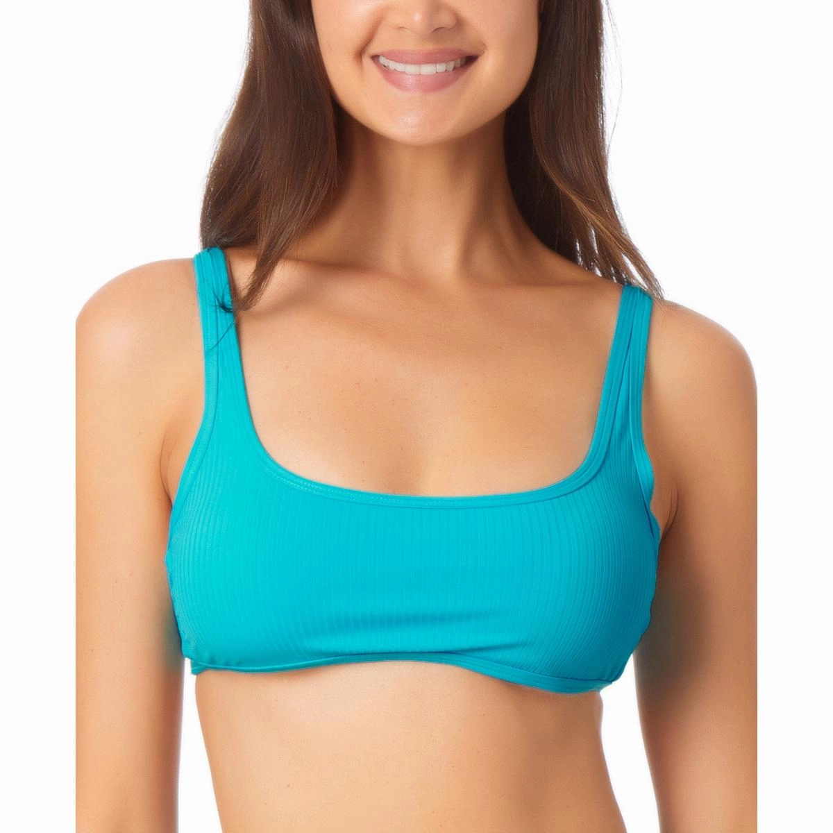 Juniors Womens Ribbed Pool Bikini Swim Top