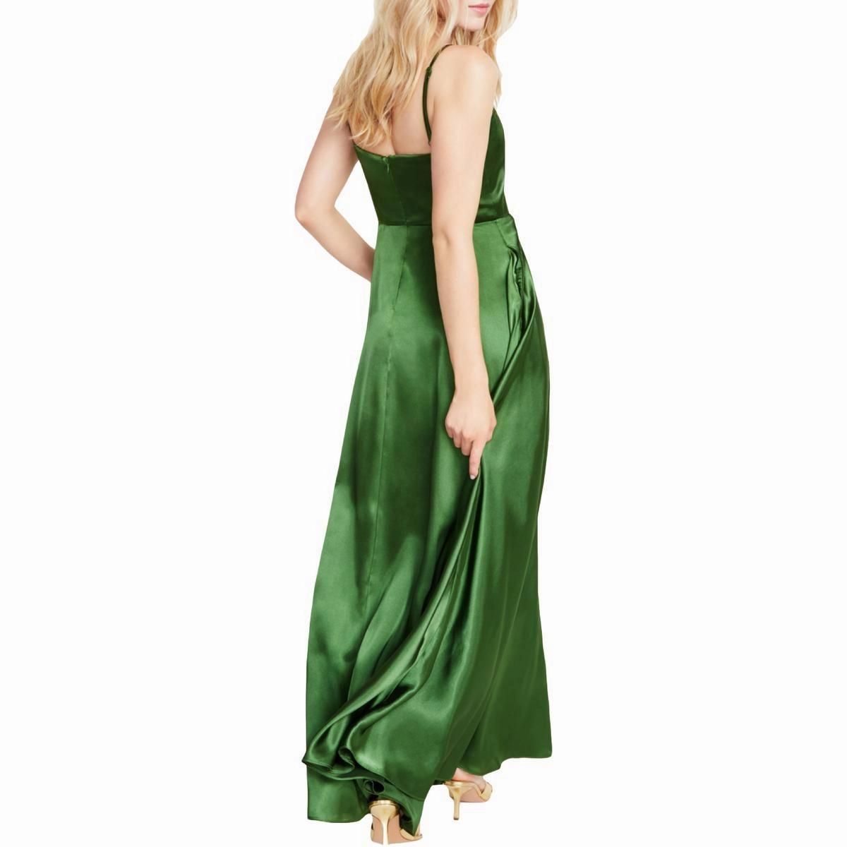 Juniors Womens Satin Maxi Evening Dress