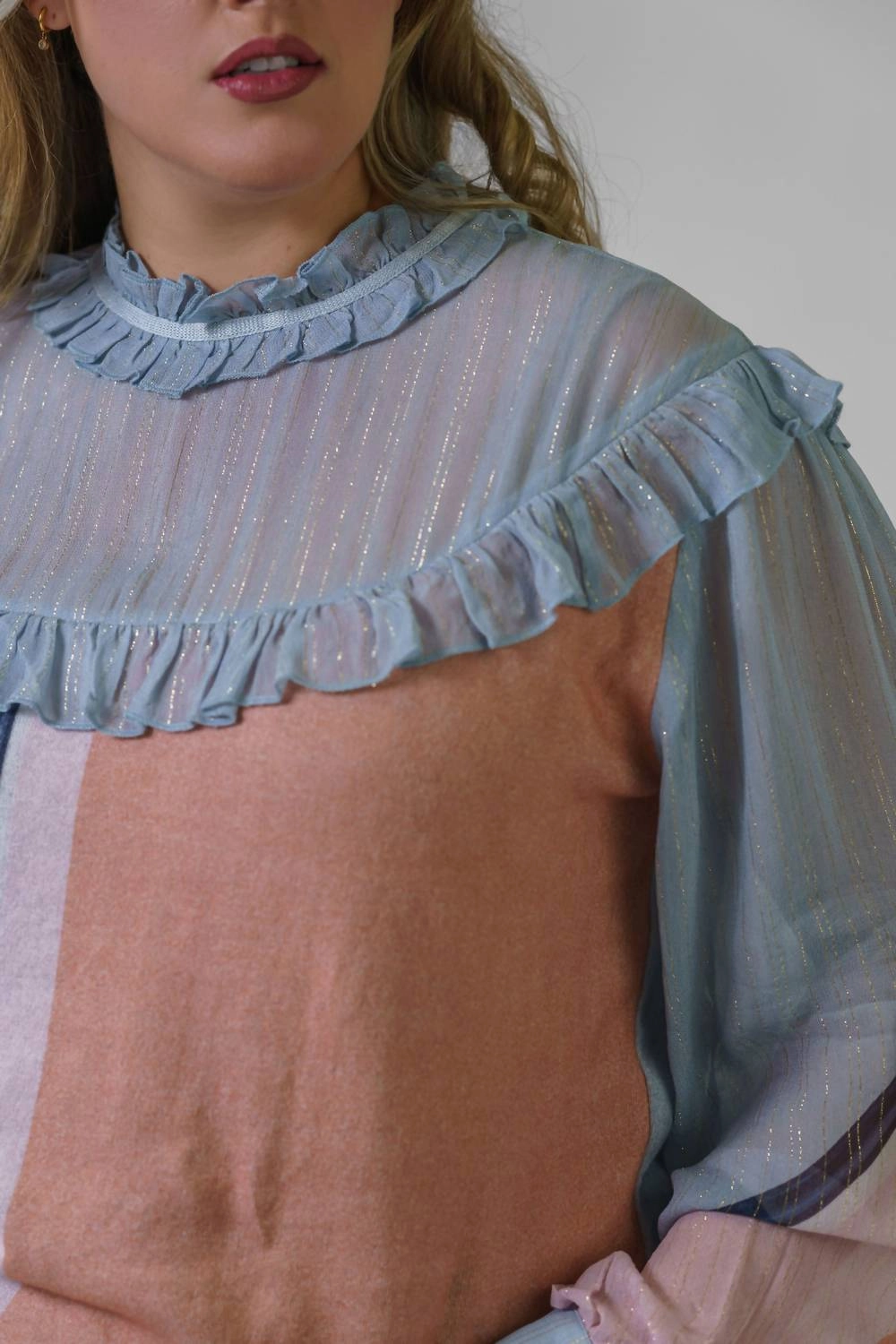 Kalani Knitted Top - Plus In Light Blue