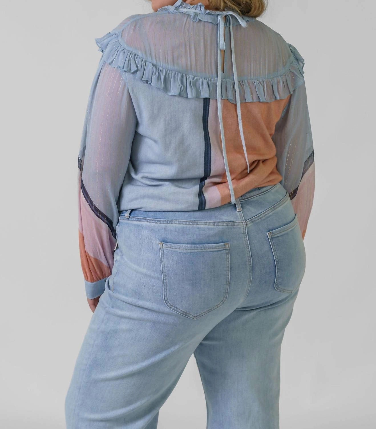 Kalani Knitted Top - Plus In Light Blue