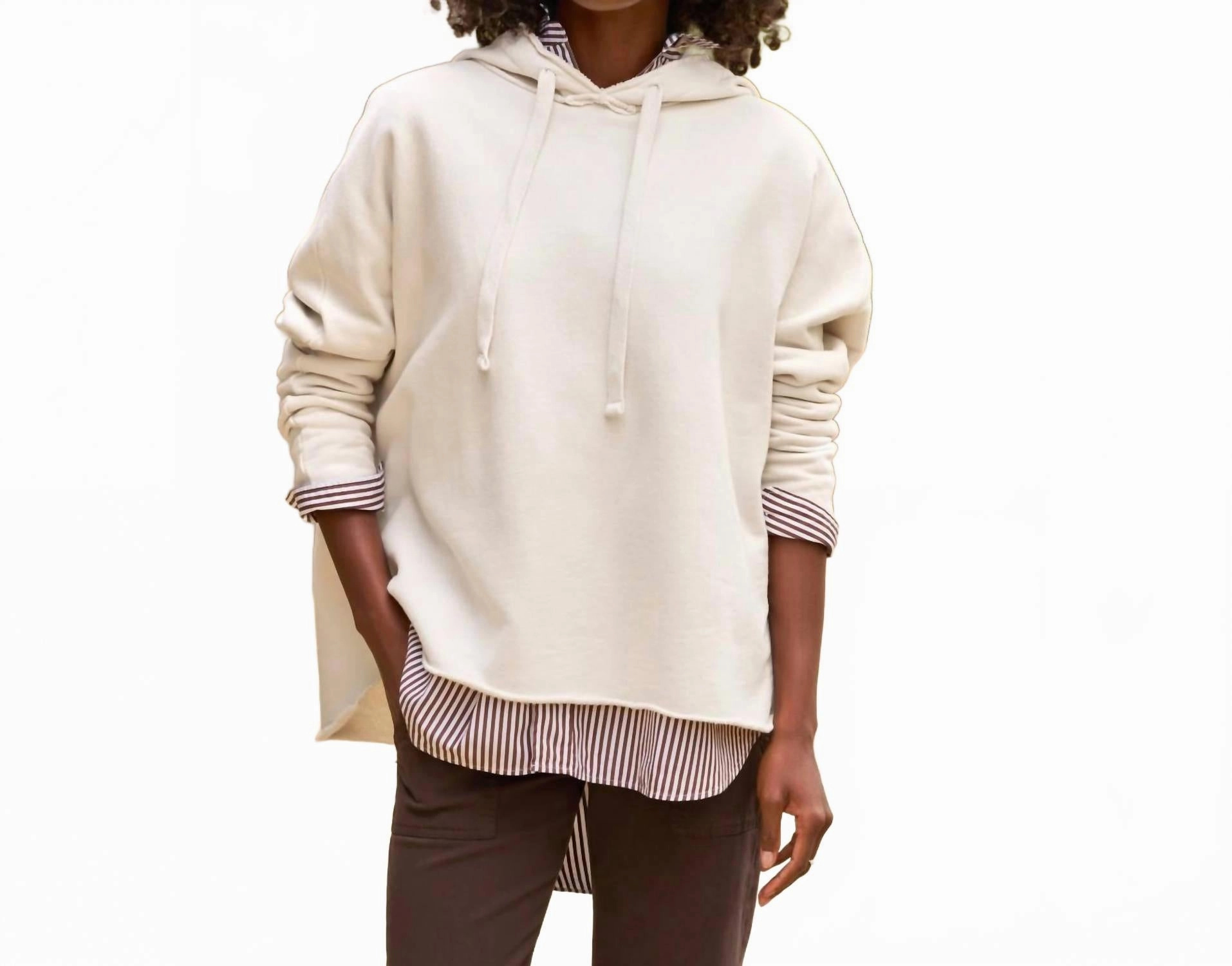 Kane Capelet Hoodie In Vintage White