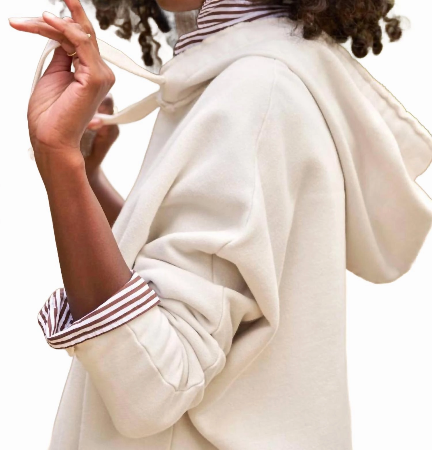 Kane Capelet Hoodie In Vintage White